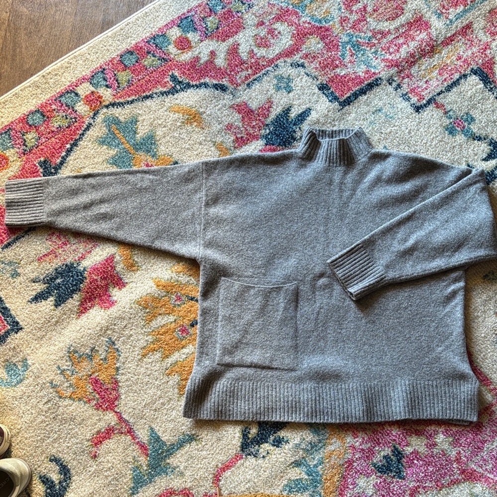 Zara Gray Mock Neck Sweater